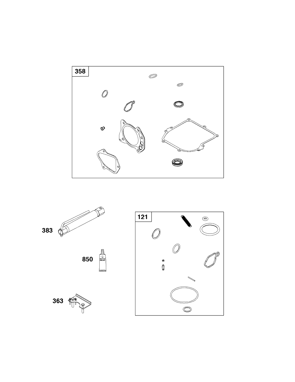 Service Parts And Tools Group Diagram and Parts List for 93J0B-0103-H1  Briggs and Stratton Engine